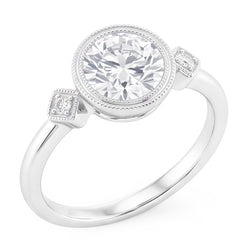 Trilogie Or Blanc 14 Carats avec Diamant Fin – 2 carats