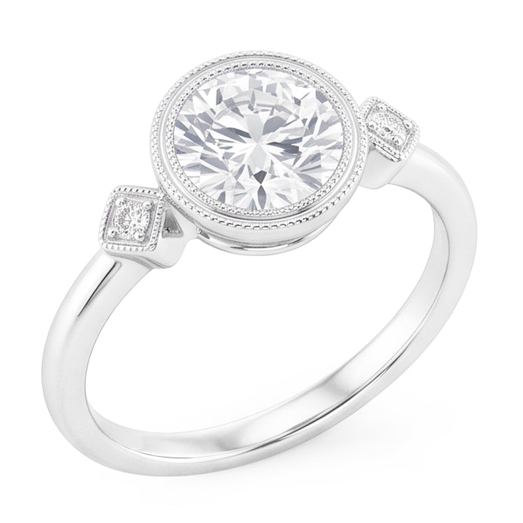 Trilogie Or Blanc 14 Carats avec Diamant Fin – 2 carats
