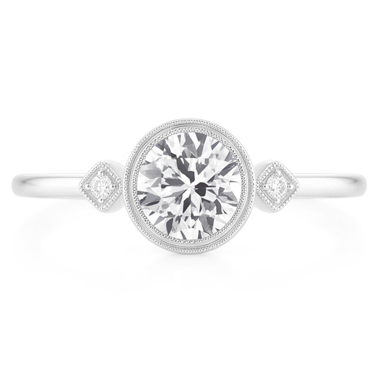 Trilogie Or Blanc 14 Carats avec Diamant Fin – 2 carats