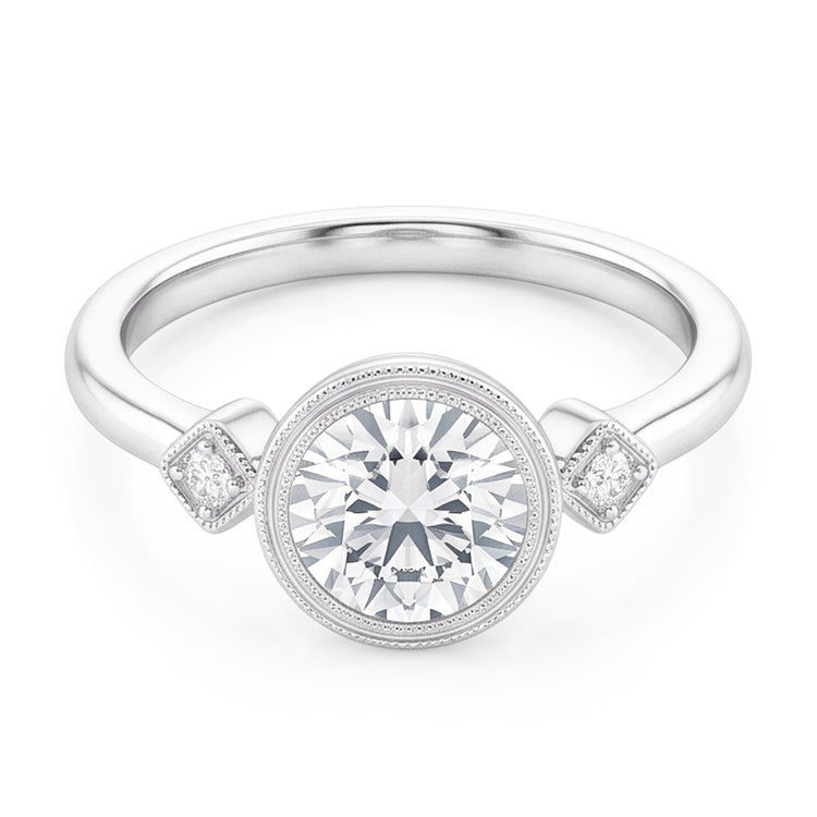 Trilogie Or Blanc 14 Carats avec Diamant Fin – 2 carats