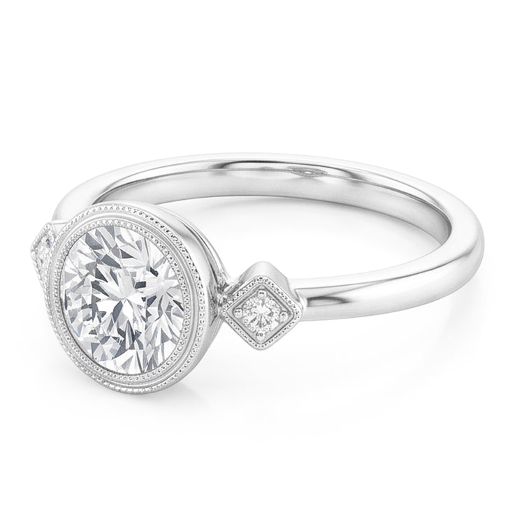 Trilogie Or Blanc 14 Carats avec Diamant Fin – 2 carats