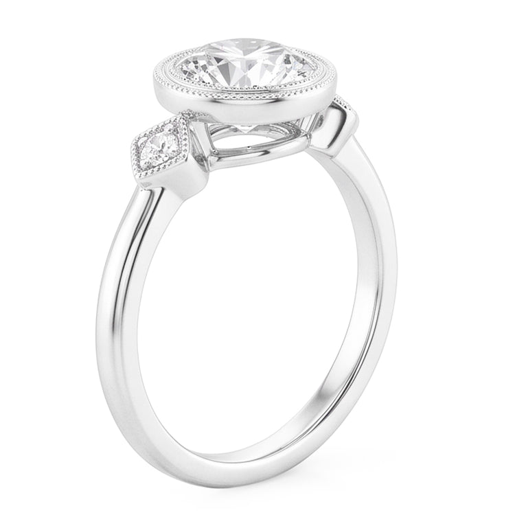 Trilogie Or Blanc 14 Carats avec Diamant Fin – 2 carats