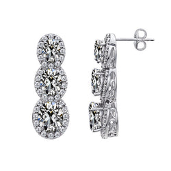 Coussin Antique Diamant Fin Dangle – 1 carats en Or 14K Blanc