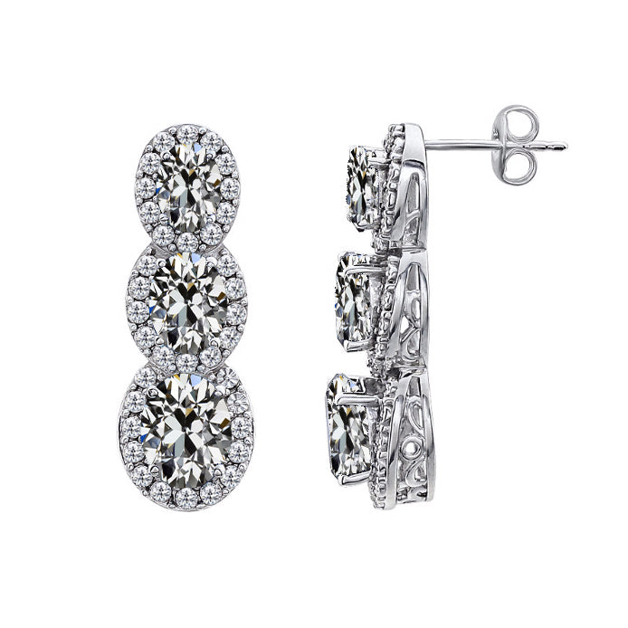 Diamant Fin Dangle 1 carats Or 14K Blanc – vue principale