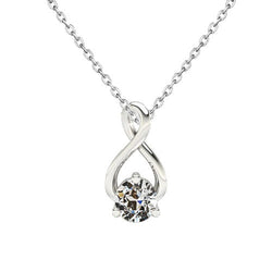Diamant Collier Pendentif de luxe – 1 carats Or 14K Blanc