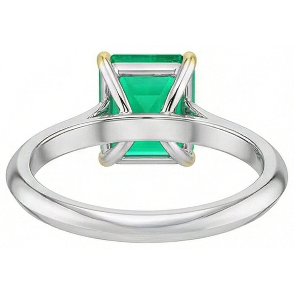 Étincelant Émeraude Bague avec Gemme 4 carats – vue arrière