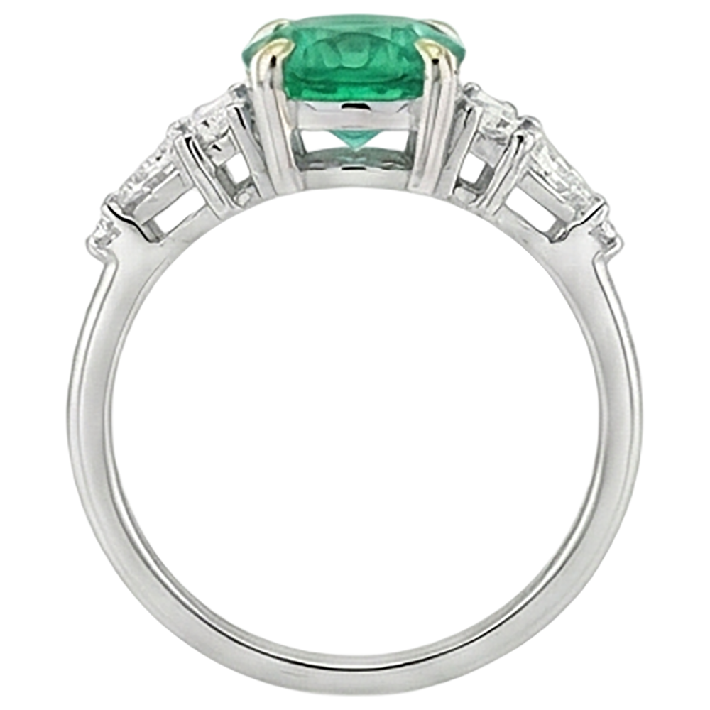 Émeraude Fine Bague Pierre Précieuse – vue de dessus