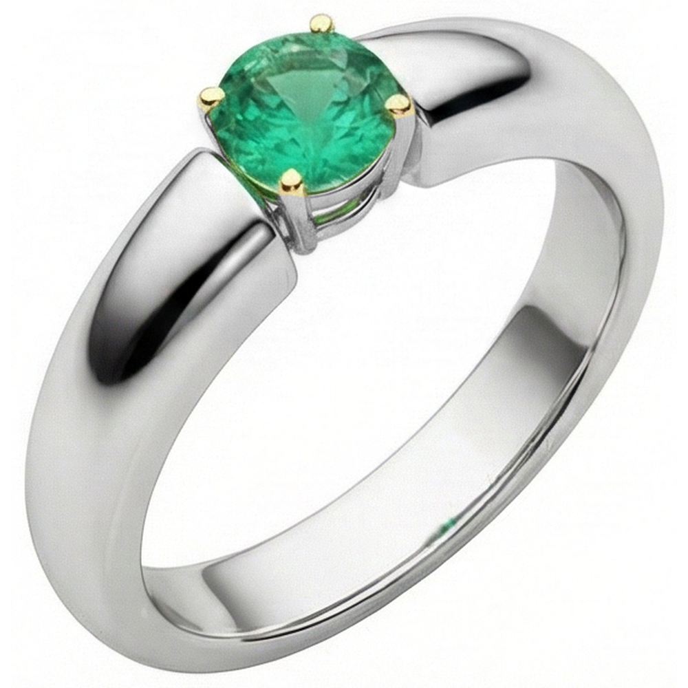 Émeraude Fine Bague avec Gemme – vue de côté