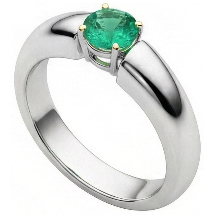 Émeraude Fine Bague avec Gemme – vue d'angle