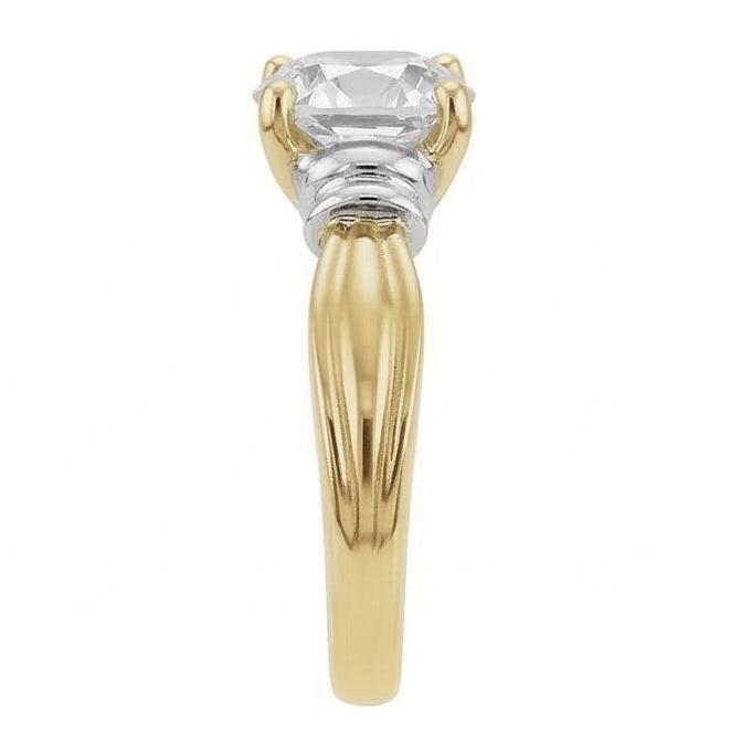 Confectionné main Diamant Bague Mono-Pierre 4,50 carats – vue de côté