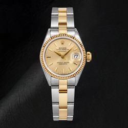 Montre Rolex Datejust 6917 26 mm Bicolore Cadran Champagne à Index Bâtons
