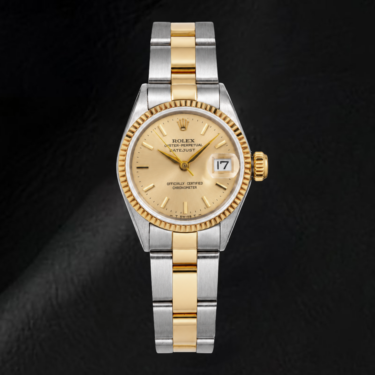 Montre Rolex Datejust 6917 26 mm Bicolore Cadran Champagne à Index Bâtons