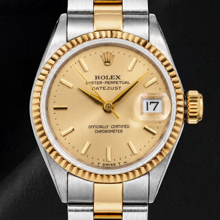 Montre Rolex Datejust 6917 26 mm Bicolore Cadran Champagne à Index Bâtons