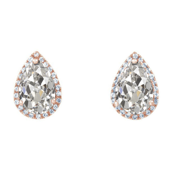 Brillant Puces d'Oreilles 2 carats Or Bicolore 14 Carats – vue principale