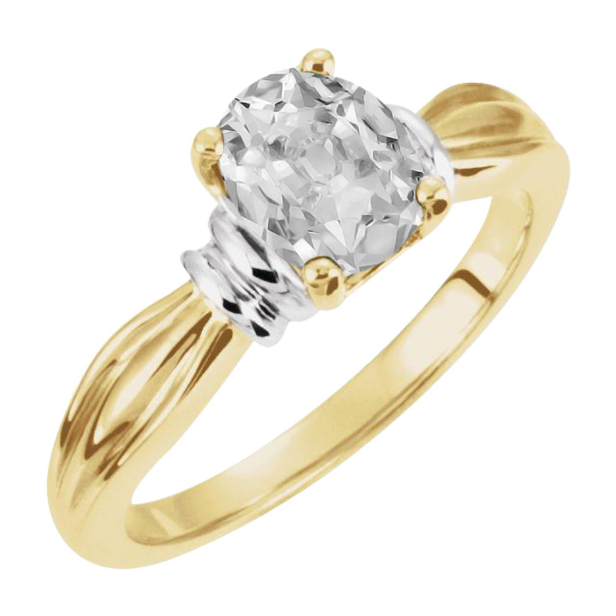 Diamant Bague Mono-Pierre 4,50-carats Or Bicolore 14 Carats – vue principale