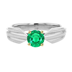 Brillant Certifié GIA Émeraude Colombienne Bague Pierre