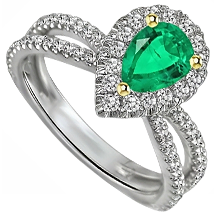 Émeraude Bague Pierre Précieuse – vue de profil