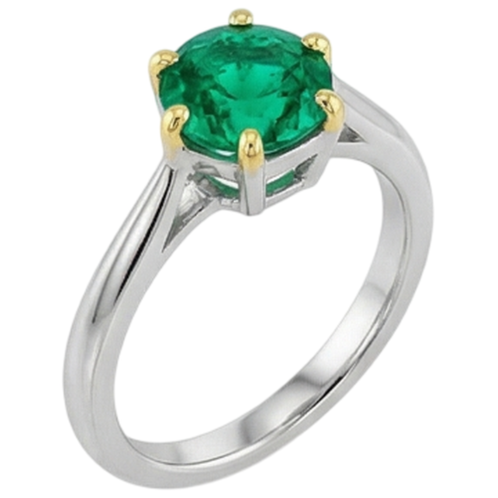 Émeraude Fine Bague avec Gemme – vue de face