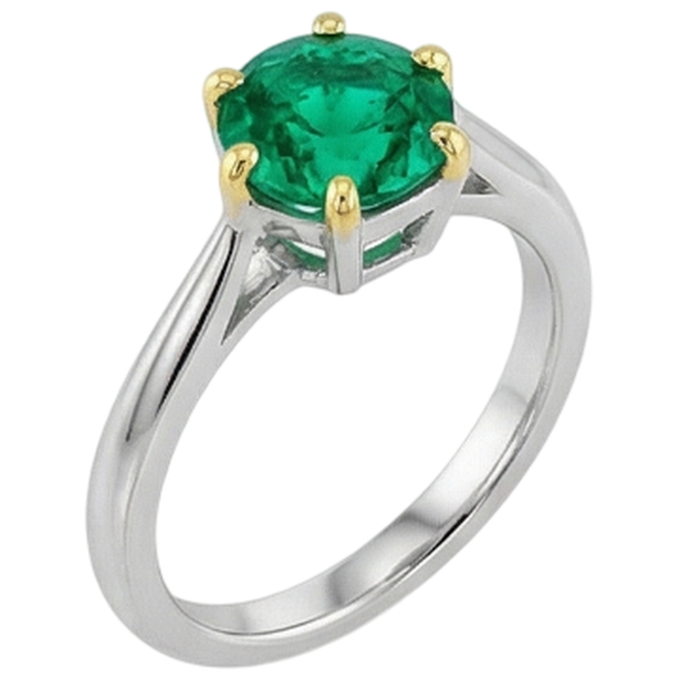 Émeraude Fine Bague avec Gemme – vue de face
