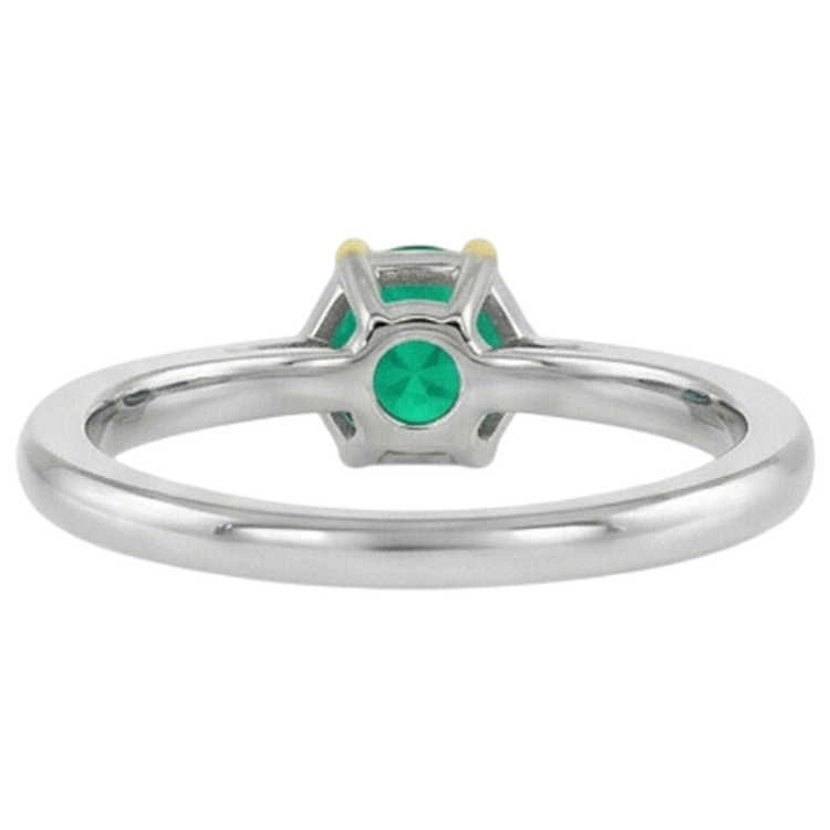 Émeraude Fine Taille Brillant Bague avec Gemme en Or 14K Bicolore – vue détaillée