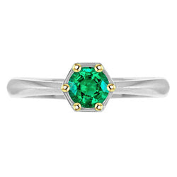 Émeraude Fine Bague avec Gemme 1,50 carats F/VS1 – Or 14K