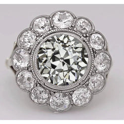 Étincelant Vintage Brillant Bague de Fiançailles Halo – 2,50