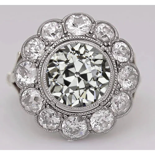 Bague de Fiançailles Halo Or Blanc 14 Carats avec Brillant – vue principale