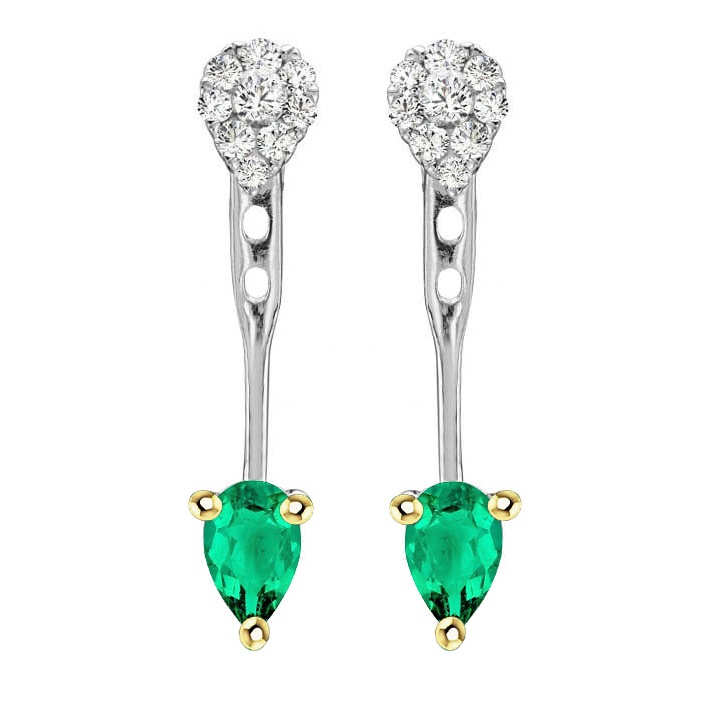 Luxueux Émeraude Colombienne Gemstone Earring 1 carats – vue principale
