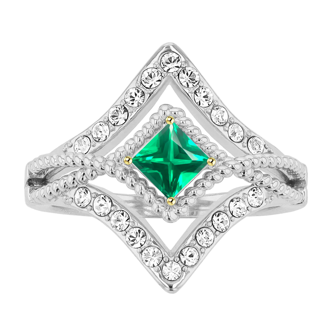 Fait à la main Émeraude Bague avec Gemme 1 carats – vue principale