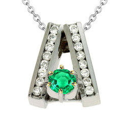 Artisanal GIA Certifié Émeraude Colombienne Pendentif Gemme – 1