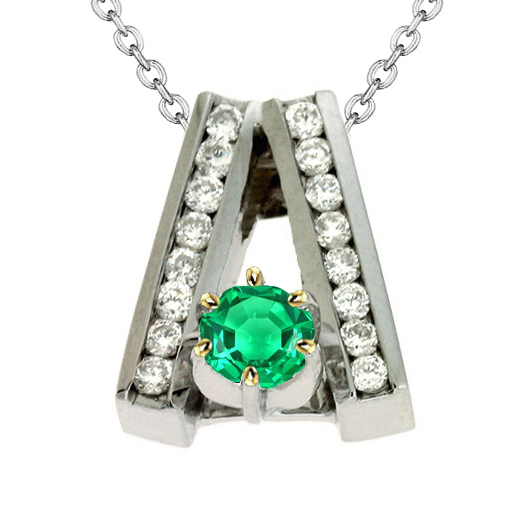 Émeraude Colombienne Pendentif Gemme – vue principale