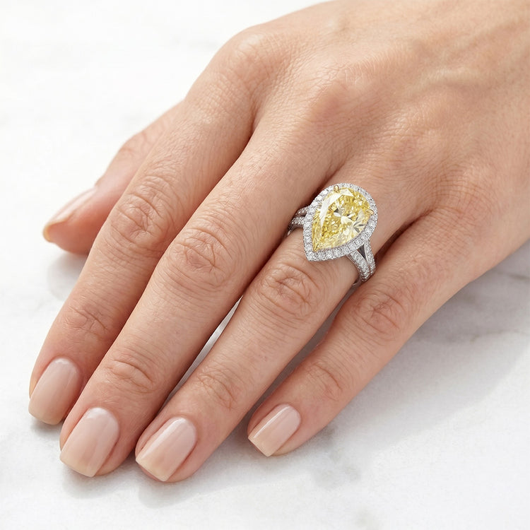 VVS Diamant Canari Bague 4,5 carats – Or Bicolore 14 Carats