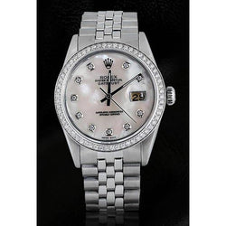 Vadrouille diamant Cadran Lunette Rolex Datejust montre homme acier inoxydable réglage rapide
