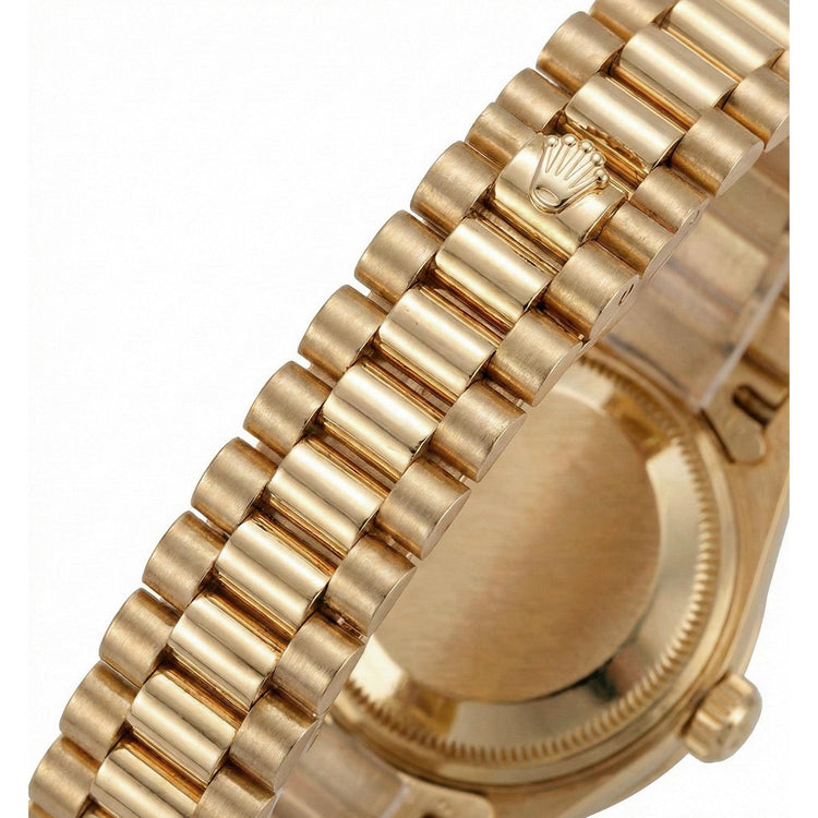 Vadrouille diamant Cadran Rolex still Présidentiel Lunette Montre Or Jaune Femme