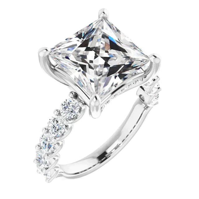 Véritable Bague Diamant Princesse 10 Carats