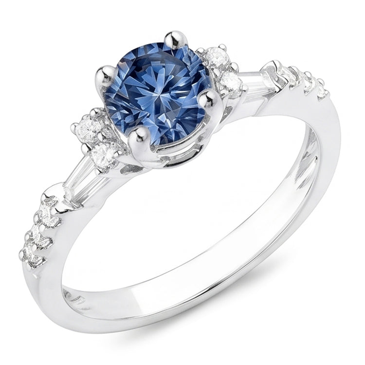 Véritable Bague En Diamant Naturels Extraits des Mines ( et non cultivés en laboratoire ) Bleu
