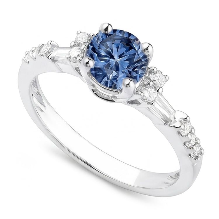 Véritable Bague En Diamant Naturels Extraits des Mines ( et non cultivés en laboratoire ) Bleu