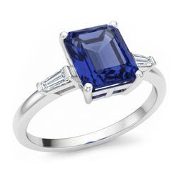 Véritable Bague En Gros Saphir De 11 Carats