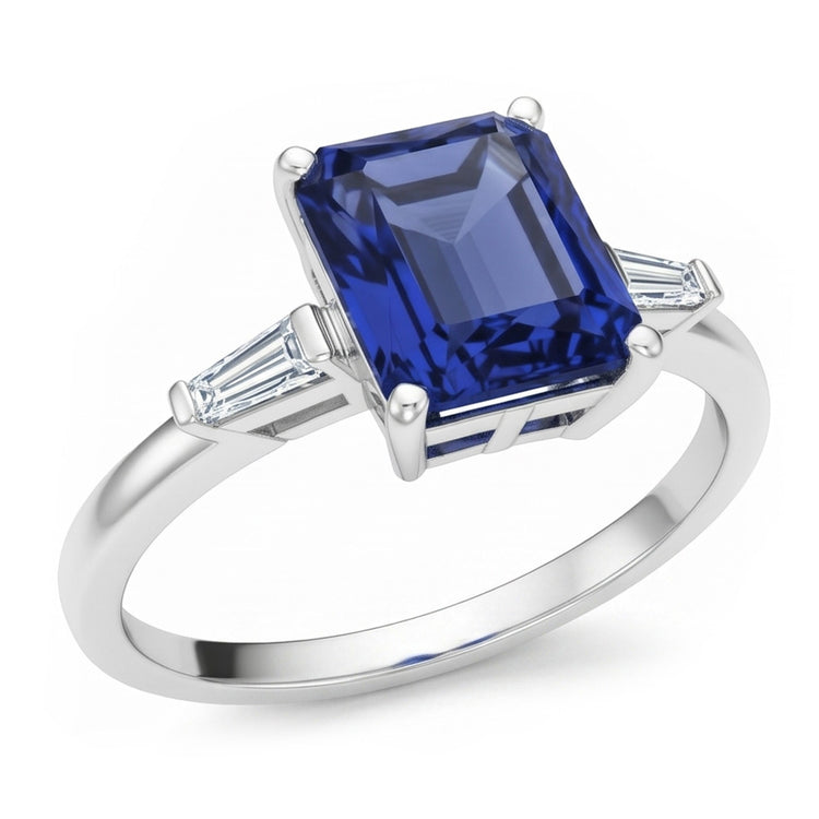 Véritable Bague En Gros Saphir De 11 Carats