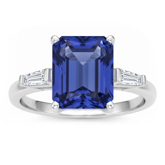Véritable Bague En Gros Saphir De 11 Carats