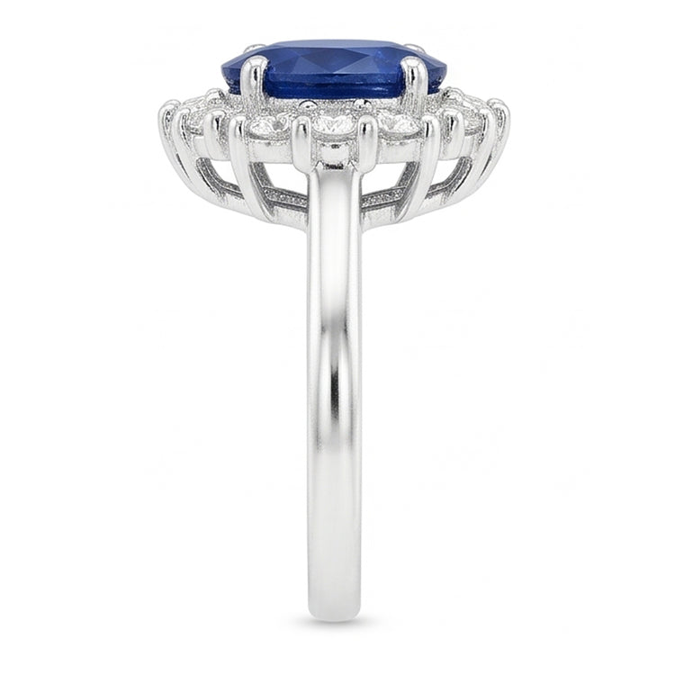 Véritable Bague Saphir Ovale Du Sri Lanka