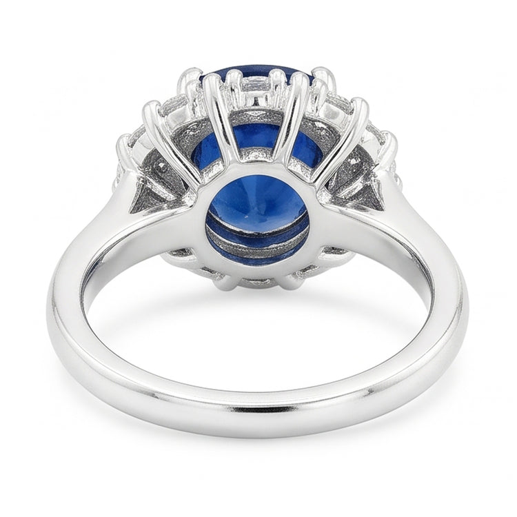Véritable Bague Saphir Ovale Du Sri Lanka