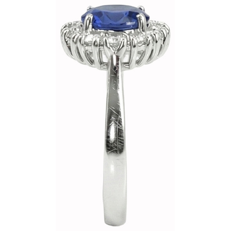 Véritable Bague Saphir Ovale Du Sri Lanka