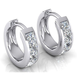 Véritable Diamant Huggies Huggy Boucles d'oreilles Princesse Coupes