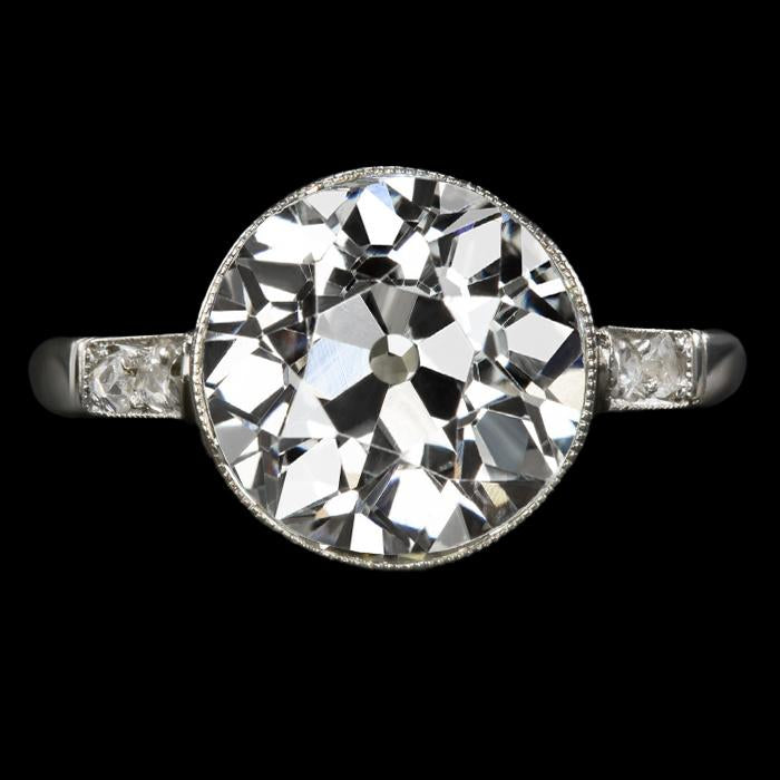 Véritable Diamant Vieux Mineur Anniversaire Bague Lunette Set 6 Carats Bijoux Dames