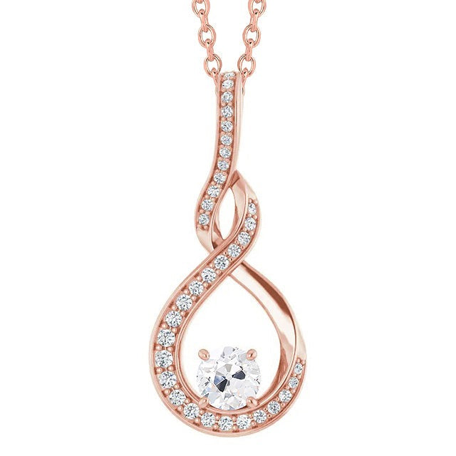 Véritable Mesdames Diamond Slide Pendentif Vieux mineur Bijoux 2.50 Carats Prong Set