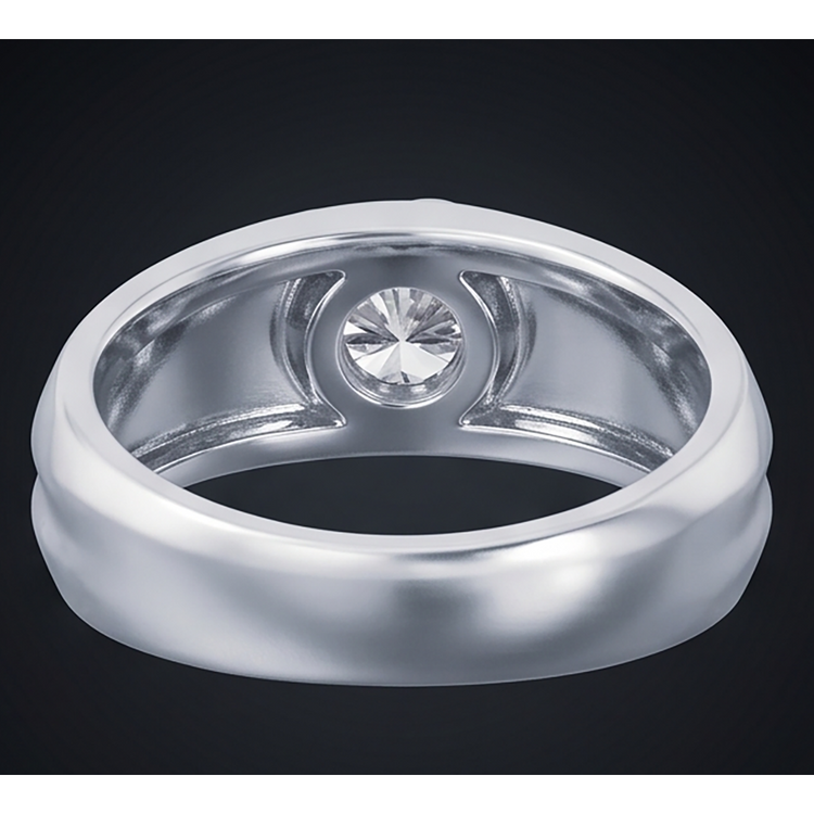 Véritable Ovale Bague en Diamant Hommes Bijoux Lunette