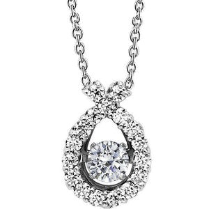 Véritable Pendentif Diamant Rond 6.5 Carats Or Blanc 14K Serti Griffes