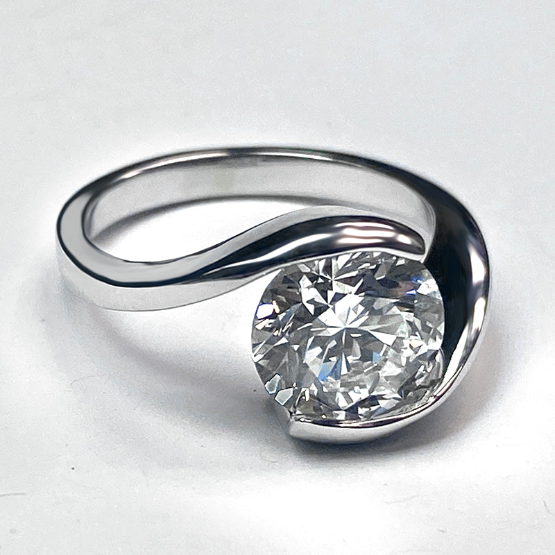 Véritable Diamant Solitaire Bague Femmes