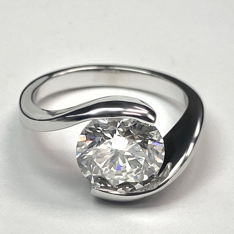 Véritable Diamant Solitaire Bague Femmes